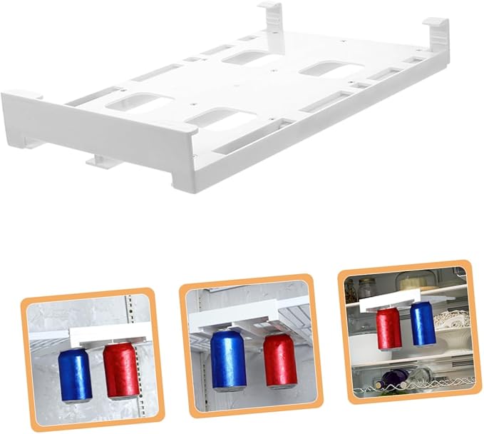 Housoutil 2pcs Space-saving Fridge Soda Can Rack Wire Rack for Drink Storage Beverage Dispenser for Water Soda Beer