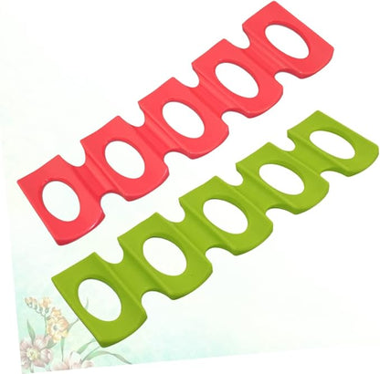 2pcs Silicone Beer Mat Organizer Stacking Rack for Wine Bottles and Cans Drinks Pad for Home Party Refrigerator Bar Green Red