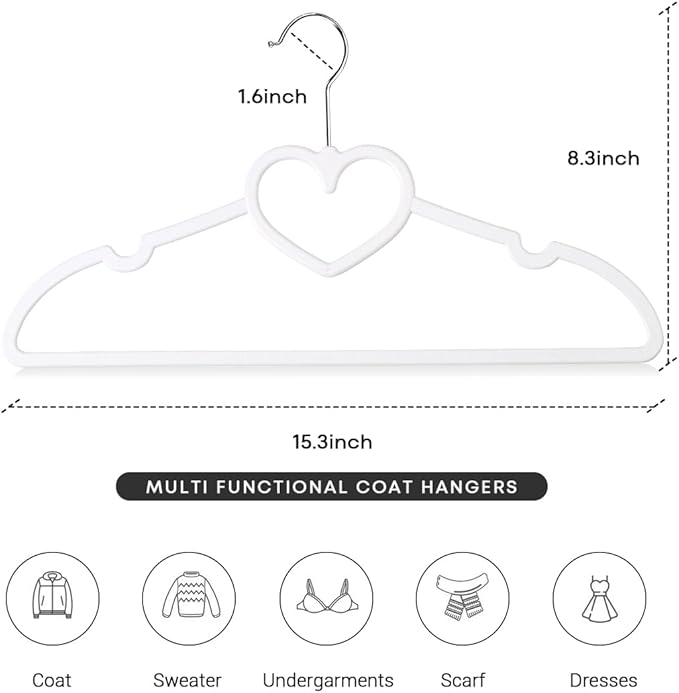Plastic Hangers 20 Pack, Cute Clothes Hangers Ultra Thin Space Saving with 360 Degree Swivel Hook-Strong and Durable Adult for Dress, Shirts,Coats