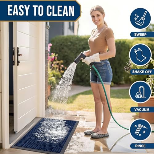 Smiry Front Door Mat Outside Entrance, Low Profile Rubber Doormat, 29.5x17 - Image 6