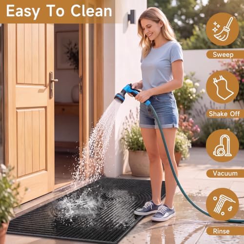 HEBE Front Door Mat Outside Entrance 28"x48", Washable Welcome Doormat - Image 6
