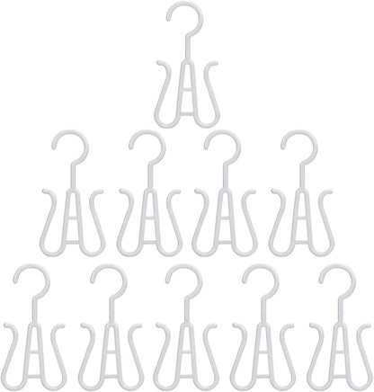 Homoyoyo 10pcs Plastic Shoe Hangers Double Hook Shoe Drying Organizer Slippers Hanging Hooks for Closet Storage and Home Rack