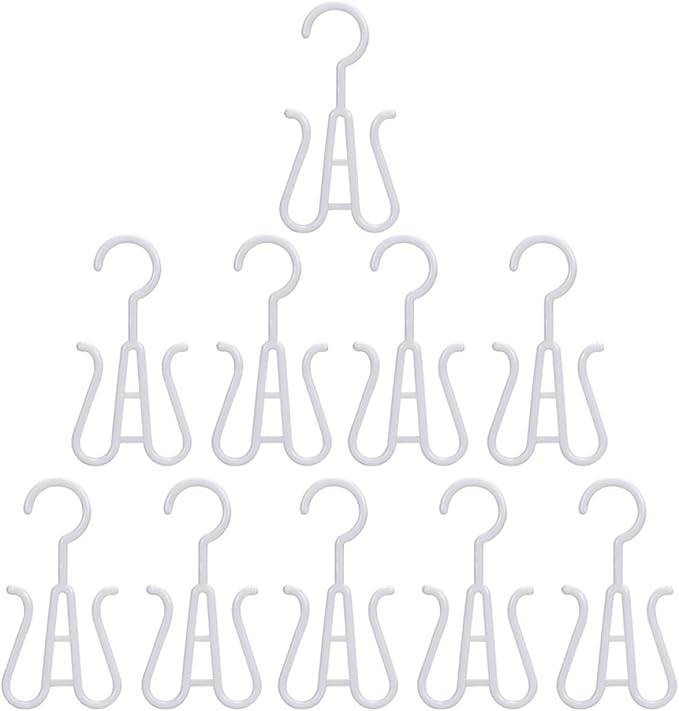 Operitacx 10pcs Plastic Shoe Drying Hooks Slipper Organizer Hangers for Closet Storage Home Use White