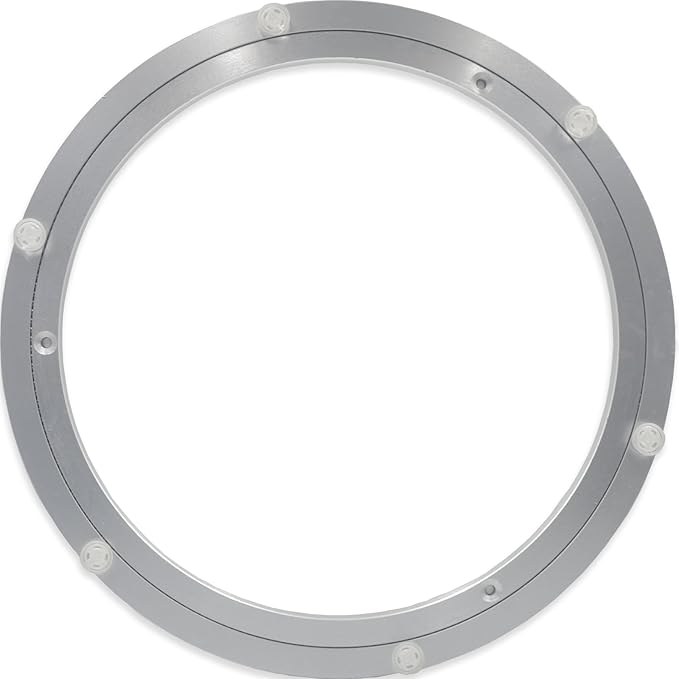 Non-Slip Lazy Susan Hardware Rotating Turntable Bearings Swivel Plate Hardware Aluminum Metal for Dining-Table and Workbench (12 Inchs) …