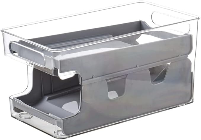 Soda Cans can Be Stacked with Storage Racks and Automatically Roll Off The Beverage Racks, It is Suitable for Refrigerators, Freezers, Kitchens, Countertops and Cabinets (Gray)