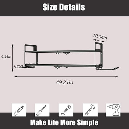 AZERPIAN Heavy Duty Power Tool Organizer Wall Mount for Drill and Cordless Tools Heavy Duty Rack for Garage Organization Workshop Pegboard (2 Layers 4 Slots)