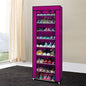 Fabric Shoe Rack,10-Tier Shoe Tower Rack with Cover 27-Pair Space Saving Shoe Storage Organizer,Black