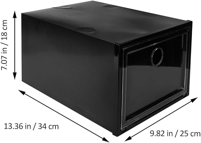 Mobestech 6Pcs Stacked Shoe Storage Box Plastic Organizer Magnetic Door Dustproof and Resistant for Sneakers and Boots Stackable Shoe Boxes for Closet