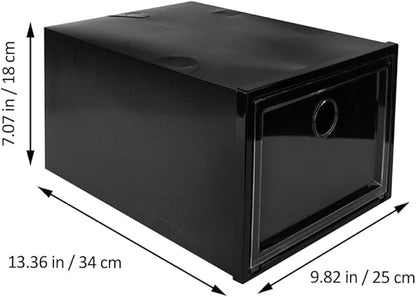 Mobestech 6Pcs Stacked Shoe Storage Box Plastic Organizer Magnetic Door Dustproof and Resistant for Sneakers and Boots Stackable Shoe Boxes for Closet