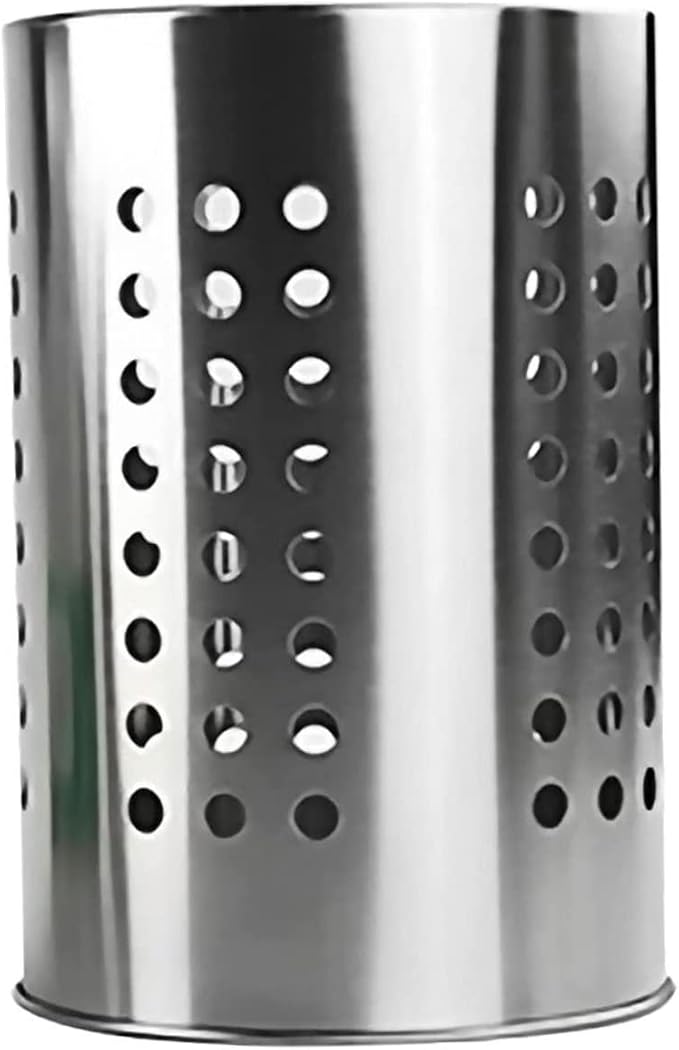 stainless steel cutlery bucket tableware rack cooking utensil organizer flatware cylinder stainless steel utensil drainer chopstick stand case flatware strainer desktop spoon fork