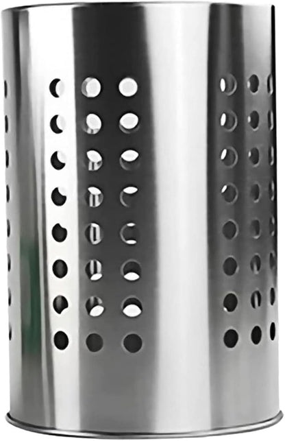 stainless steel cutlery bucket tableware rack cooking utensil organizer flatware cylinder stainless steel utensil drainer chopstick stand case flatware strainer desktop spoon fork