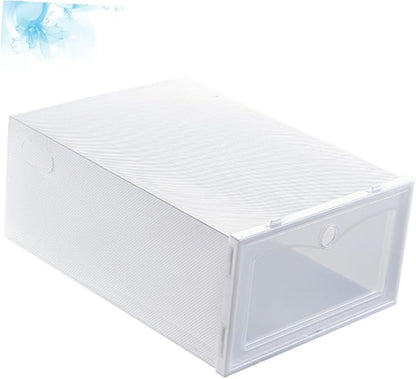 24pcs Thicken Plastic Shoe Boxes Stackable Sneaker Boxes Moisture and Dustproof for Shoe Cabinets