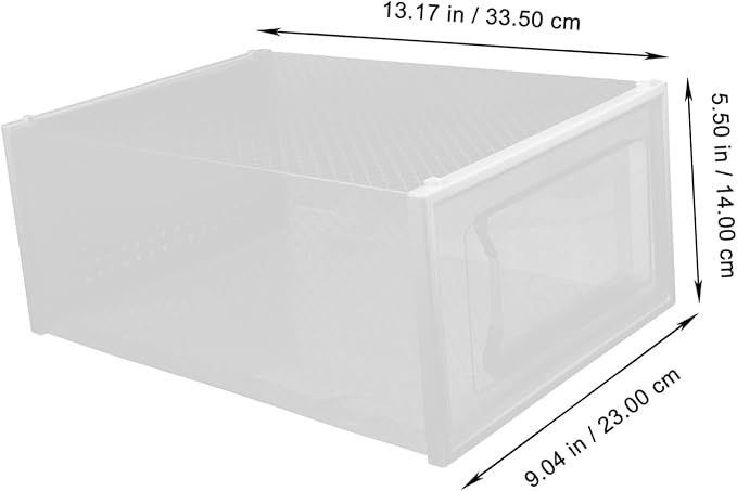 6pcs Transparent Stackable Shoe Organizer Boxes Drawer Style Storage Case for Easy Access and Visibility for Sneakers and Heels Clear Design