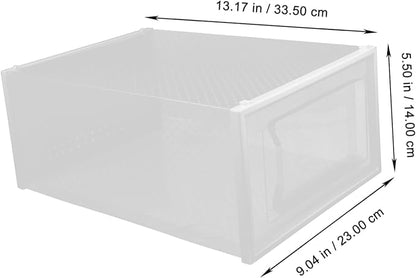6pcs Transparent Stackable Shoe Organizer Boxes Drawer Style Storage Case for Easy Access and Visibility for Sneakers and Heels Clear Design