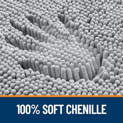 OLANLY Toilet Rugs U-Shaped 24x24, Soft Absorbent Chenille Contour Rugs - Image 3