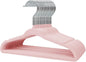 Stormix Baby Clothes Hangers 16 Pack, Kids Velvet Hangers Non-Slip, Clothes Hangers with Shoulder Notches for Toddler Children (Pink)
