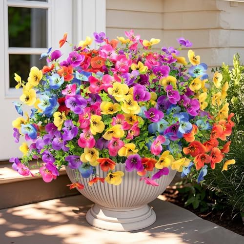 16 Bundles Artificial Pansy Flowers for Outdoors, Mixed Colors - Image 6