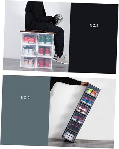 GLEAVI Plastic Shoe Box for Basketball Shoes 36x26x20CM for Home and Closet Organization