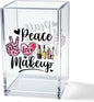 Peace Love Makeup Acrylic Makeup Brush Organizer Holder, Make Up Artist Desk Acrylic Brushes Storage, Christmas Birthday Gifts Women Mom Aunt Sister Boss Lady Make Up Artist