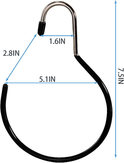 Cedilis 15 Pack Scarf Ring Hangers, Non-Snag Belt Hanger for Closet, Non-Slip Closet Organizer Accessory Holders for Ties Scarves Belts Tank Tops Pashminas, Black