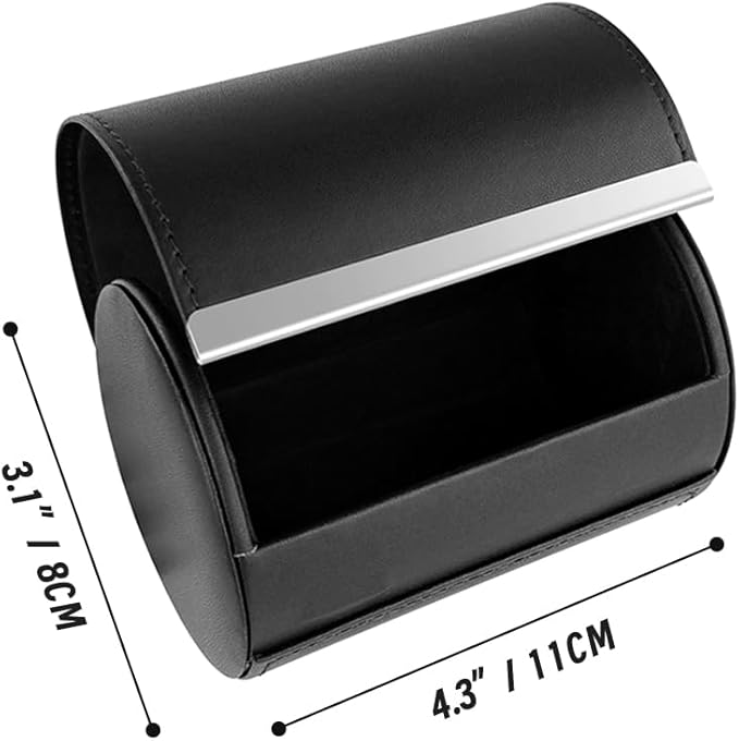 YY YEARCHY Men's Necktie Travel Case, Tie Anti-Wrinkle Organizer Box - Formal Cylinder Shape (Black)