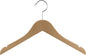 Wooden Junior Top Hanger, Natural Finish with Chrome Hardware, Box of 25