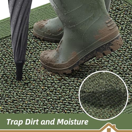 BEQHAUSE Indoor Door Mat 20" x 48", Dirt Trapper Door Mats, Green - Image 3