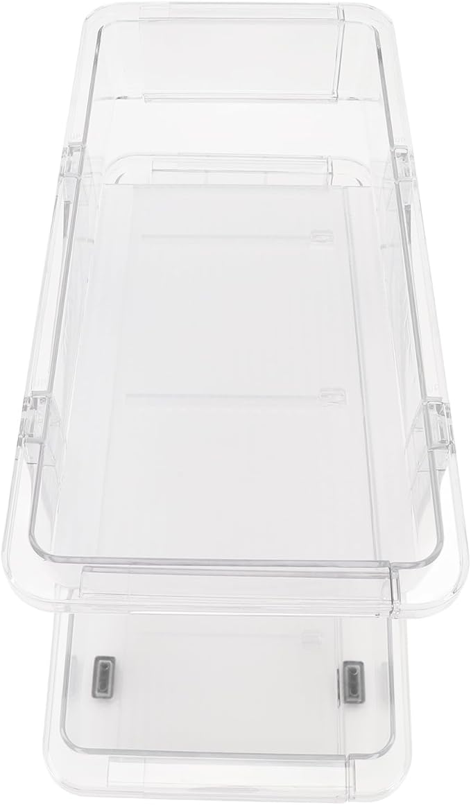 Rolling Soda Can Organizer, Automatic Rolling Beverage Dispenser Can Dispenser Drink Organiser for Refrigerator Pantry Freezer (Clear)