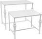 Industrial Retail Display Tables, Set of 2 Standing Clothing Shoes Display Rack Boutique Display Table Storage Shelves for Retail Store, Hotel, office. (White)
