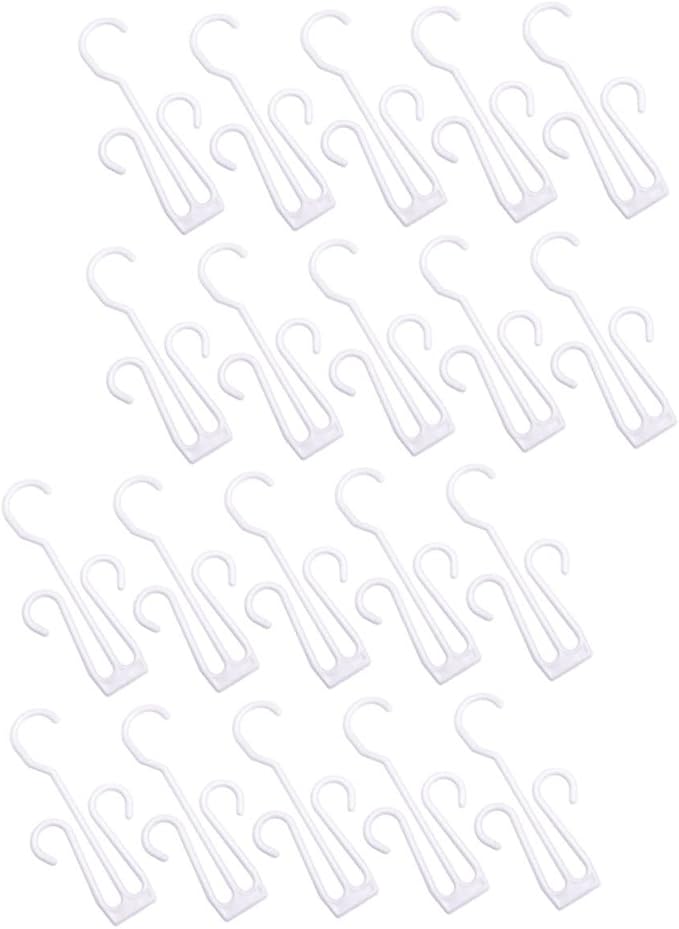 Luxshiny 20Pcs Hanging Shoe Hooks Plastic Shoe Hangers for Display and Drying Household Organizer Racks for Storage and Showcases