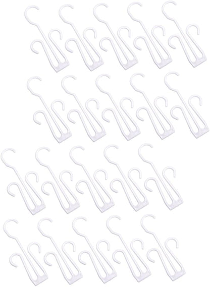 Luxshiny 20Pcs Hanging Shoe Hooks Plastic Shoe Hangers for Display and Drying Household Organizer Racks for Storage and Showcases