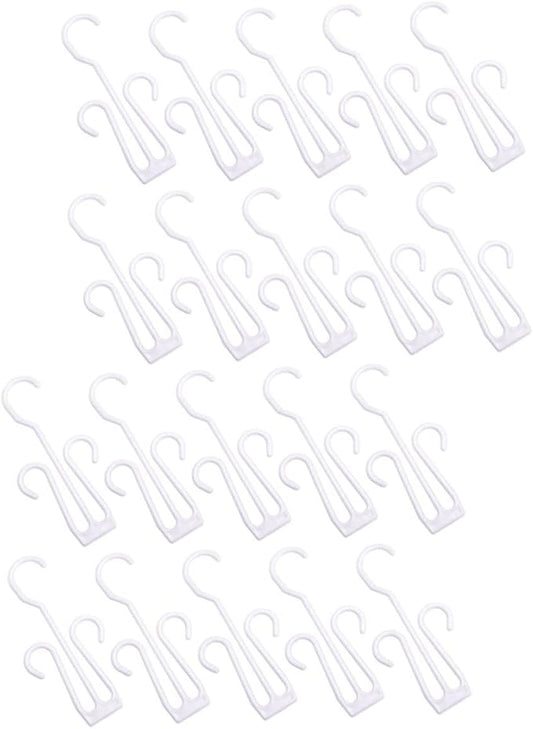 Luxshiny 20Pcs Hanging Shoe Hooks Plastic Shoe Hangers for Display and Drying Household Organizer Racks for Storage and Showcases