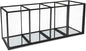 Isaac Jacobs 4-Compartment Organizer- Makeup Brush Holder- Vintage Style Brass and Glass Storage Solution with Mirror Base- Office, Bathroom, Kitchen Supplies and More (Black)