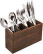 WuGeShop Heightened Wooden Silverware Holder, 4 Compartments Flatware Utensil Caddy, Great Flatware Caddy- Ideal for Kitchen, Dining, Home Party, Buffet, and More