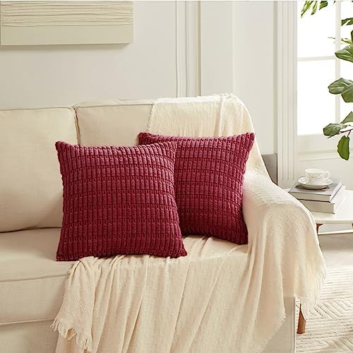 Fancy Homi 4 Packs Decorative Throw Pillow Covers for Living Room Couch Bed, Modern Farmhouse Boho Home Décor Accent Cushion Case, 26" x 26", Burgundy - Image 6