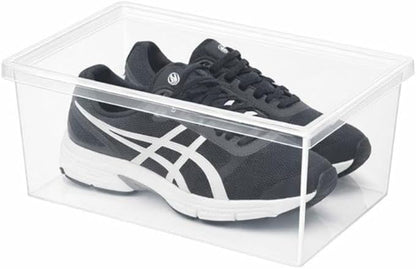 Superio Shoe Box Modern Storage Container - 6.5 Quart/6 Liter, Stackable Plastic Shoe Box Organizer (13.5"L x 8.35"W x 5.2"H)