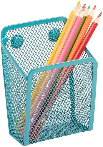 Magnetic Pencil Holder,Mesh Stainless Steel Pen Basket, Metal Writing Utensil Storage Organizer for Whiteboard,Blackboard,Kitchen, Locker, Home, or Office by Sanpaint