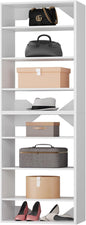 ROOMTEC Modular Closet System, 25.5" Shelf Closet Tower Wall-Mounted Closet Organizer, Wooden Tower for Walk-In Closets, Wardrobe Storage Kit, White
