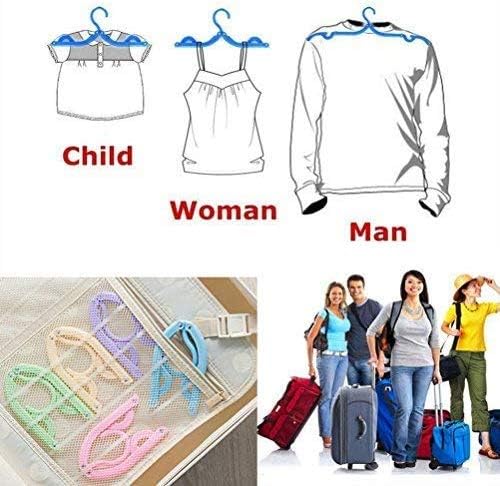 20 PCS Travel Hangers with 12 Pcs Clips - Cruise Ship Essentials Portable Folding Clothes Hangers Travel Essentials Foldable Clothes Drying Rack for Travel