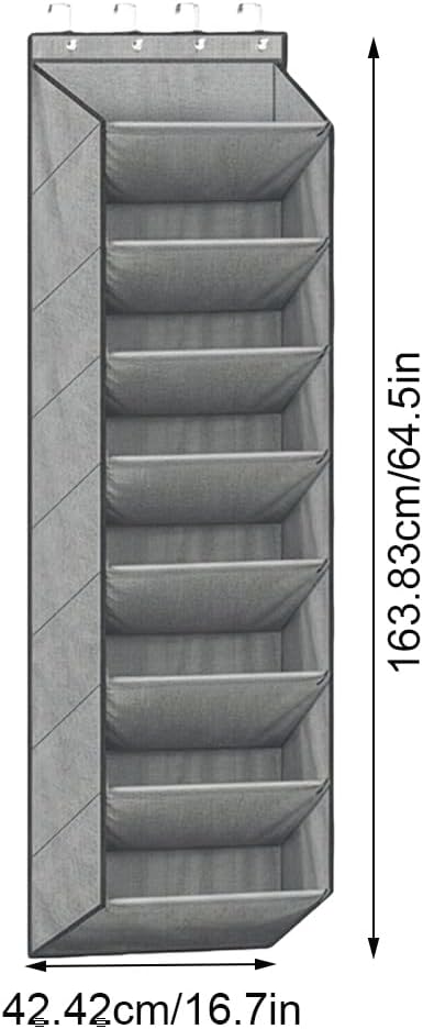 Over Door Shoe Rack - 8 Tiers Boot Holder, Shoe Organizer with Large Deep Pockets, Closet Wall Bedroom Dorm Rv, Keep Shoes Boots Socks Headphones Neat | Durable Space-Saving Storage Rack
