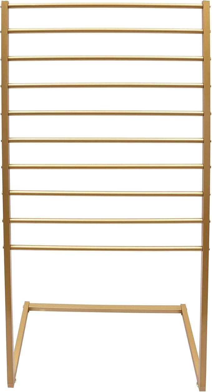 Scarf Display Stand, 10 Tier Metal Scarf Holder Organizer, Scarf Hanger Scarf Holder Scarf Organizer Belt Organizer Pants Rack Scarf Rack for Commercial Clothing Retail Store (Gold, 80cm)