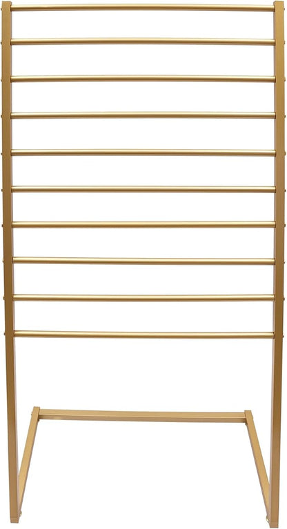 Scarf Display Stand, 10 Tier Metal Scarf Holder Organizer, Scarf Hanger Scarf Holder Scarf Organizer Belt Organizer Pants Rack Scarf Rack for Commercial Clothing Retail Store (Gold, 80cm)