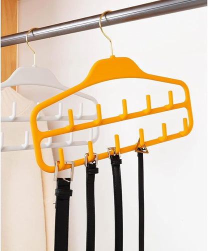 2 Pack Belt Hanger Tie Rack for Closet Sturdy Belt Organizer with 360 Degree Swivel Belt Hanger Rack Holder for Closet Non Slip Durable Hanging Closet Organizer (Grey)
