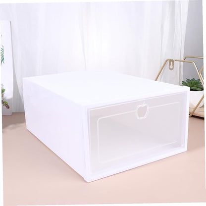 iplusmile 6pcs Transparent Shoe Boxes Thickened Drawer Type Organizer for Closet Dust Plastic Storage for High Heels Sneakers Boots Stackable Multi Functional Shoe Container with Random