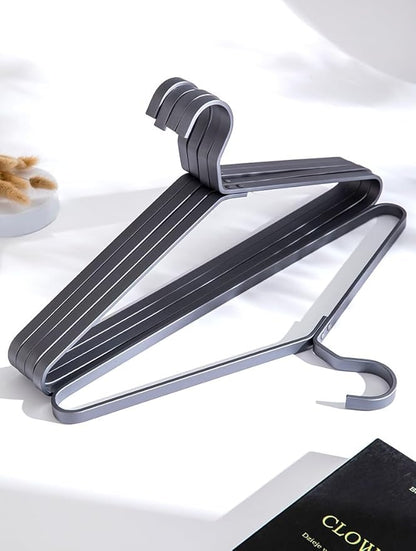 Premium Matte Titanium Gray Aluminum Coat Hangers 6 Piece Set, 16.5” Extra Smooth & Durable Metal Shirt Dress Hanger,Aluminum Alloy Hanger,Clothing Support,Clothing Hang