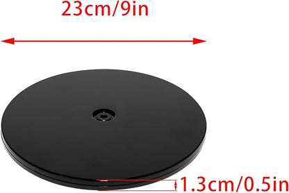 1 Pcs Black 9 inch Acrylic Lazy Susan Rotating Turntable Organizer Bearings - Round Swivel Plate for Spice Rack, Table, Cake, Kitchen Pantry