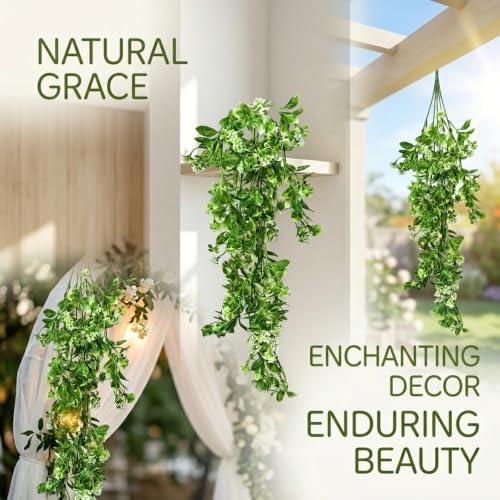 2 Pcs Artificial Hanging Flowers, 29.9 Inch Realistic Ivy Vines Greenery - Image 6