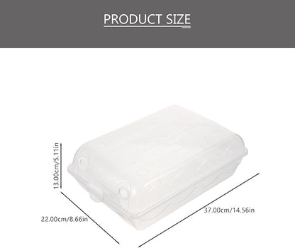 2pcs Large Shoe Storage Boxes Thickened Plastic Stackable Shoe Organizers with Dustproof Flip Lids White for Closet Space-saving Organization Style