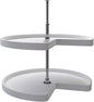 Rev-A-Shelf 32" Kidney Shaped Dual Tier Lazy Susan Organizer for Corner Base Kitchen Cabinets, Plastic Home Storage Shelves, 32" W x 22.43" D x 26" H, White, 6472-32-11-52