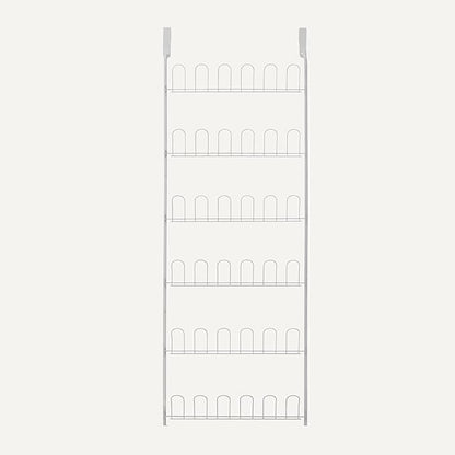 Amazon Basics Over the Door Metal Shoe Rack, 18 Pair Capacity, Space Efficient, Powder-Coated for Rust Resistance, White